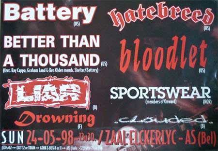 battery,hatebreed,bloodlet,liar,drowning,better than a thousand,sportswear,clouded