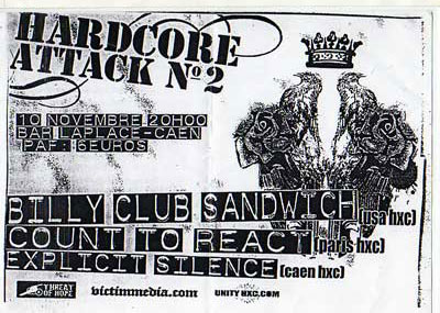 count to react,explicit silence,billy club sandwich