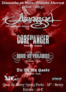 arkangel,down by prejudice,core of anger,die by my hands