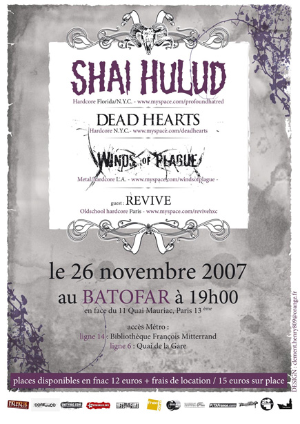 shai hulud, dead hearts, winds of plague,revive